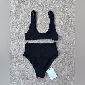 NWT bond eye Black Texture Bikini Set - Scout Top & Palmer Bottom